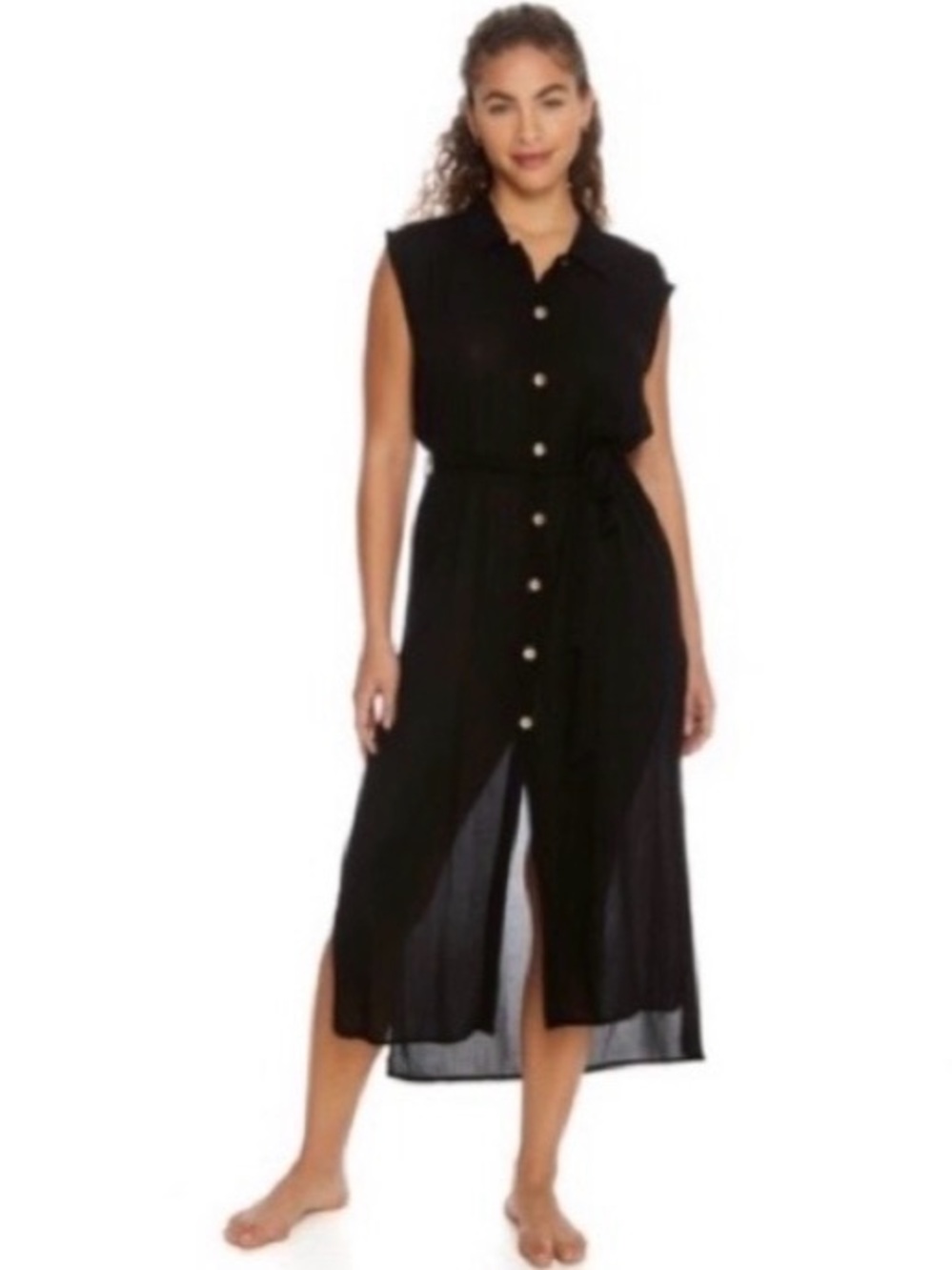Sheer black cover up dress